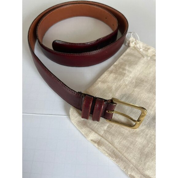 Vintage Coach Cordovan Belt Made In USA Burnished Cowhide Solid Brass Buckle Siz - Picture 4 of 7